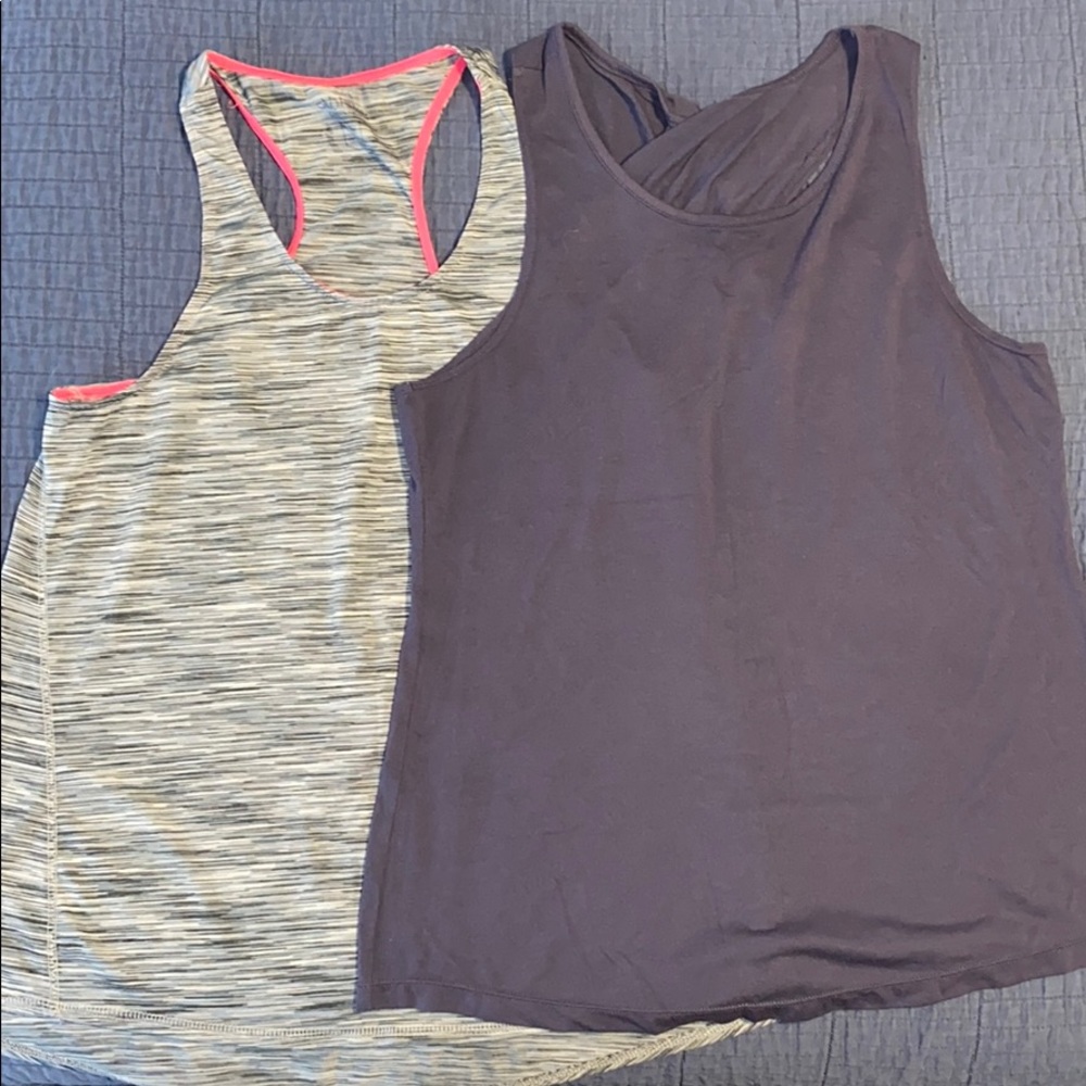 Two racerback workout tanks